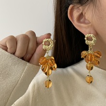 轻奢高级感小众设计ins气质夸张耳饰法式复古vintage串珠流苏耳环