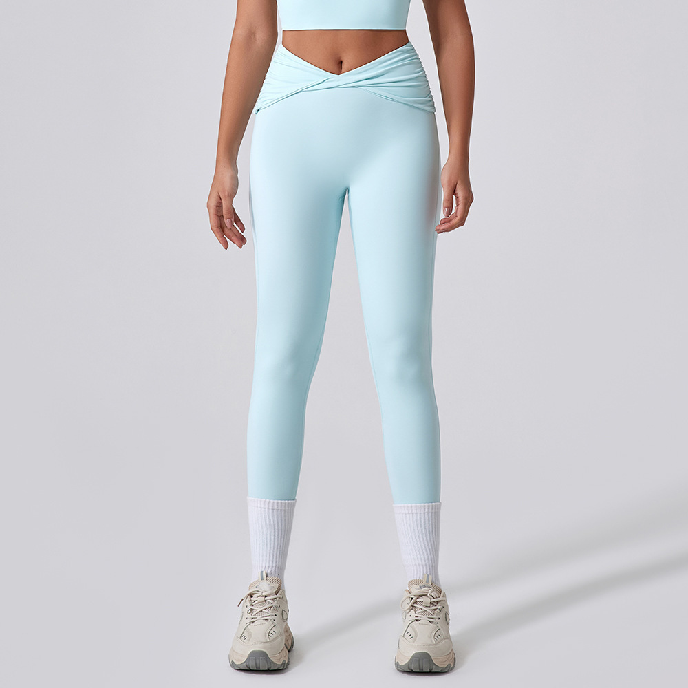 Europa y los Estados Unidos nuevos pantalones apretados rápidos y secos para mujeres torcer cintura alta y caderas pantalones deportivos para correr