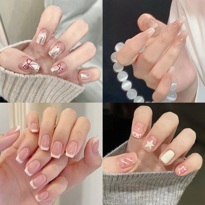 Summer Advanced Sense Fake Nails Removable and Removable Nail Nails Finished Wearable Nail Stickers Butterfly Wear Nails