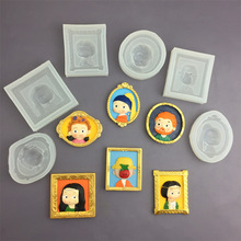 ins卡通人物头像世界名画硅胶模具 汽车出风口装饰香薰石膏硅胶模