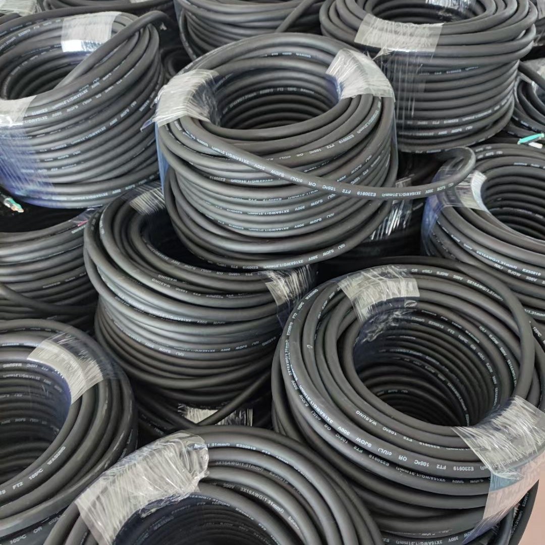 VDE认证欧规橡胶线300/500V H07RN-F3芯低温耐寒防水插头电源线