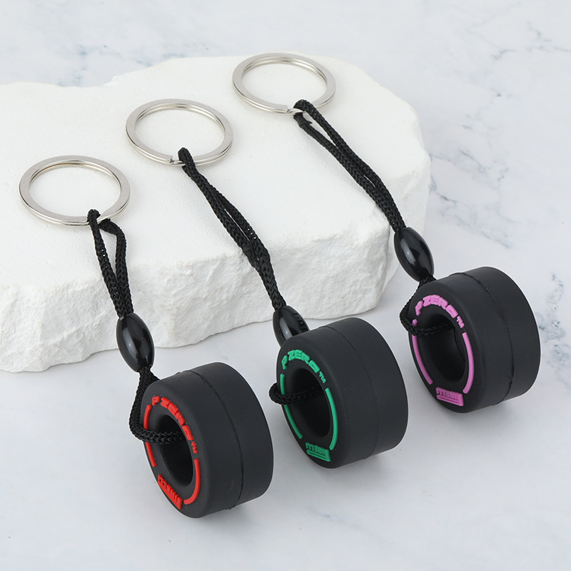 Hot sale PVC tire key chain tire key car modification car pendant cross-border sales 4S small gifts