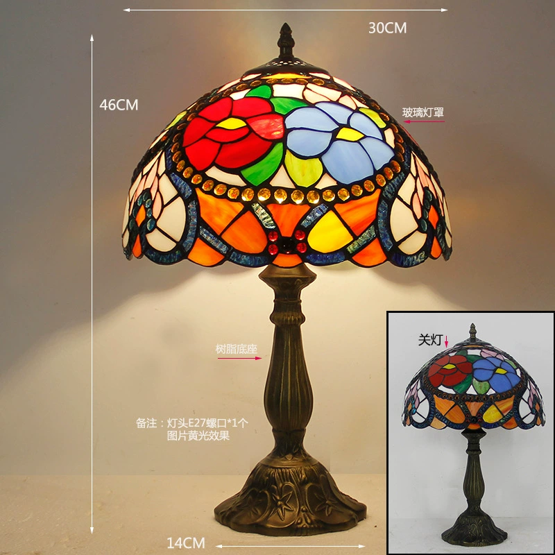 Retro table lamp for bed, lantern, creative villa for hotel