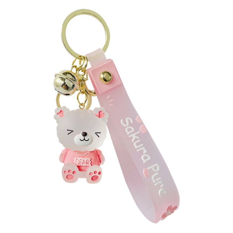 Dibujos Animados creativo resina Oso de Cristal coche llavero adornos personalizado muñeca Bell mochila pequeño regalo al por mayor