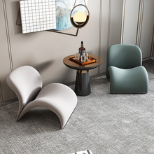 北欧单人沙发椅现代简约艺术设计师卧室客厅阳台意式轻奢网红椅子