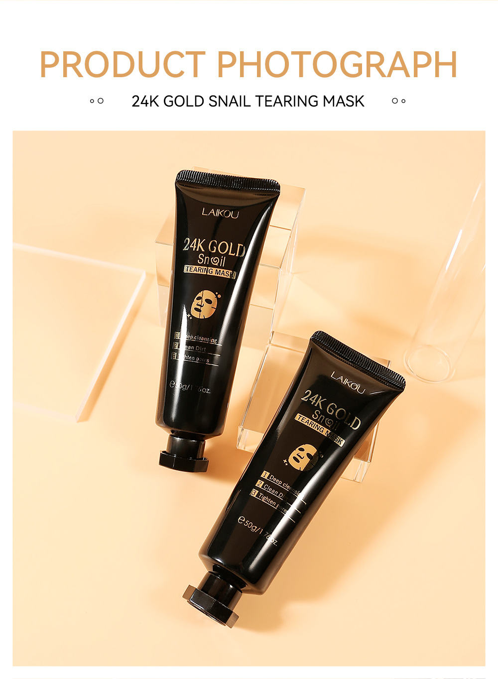 LAIKOU Gold Leaf Peel-off Mask 50g (Color box) Pore Cleansing Skin care products Cross-border supply undefined