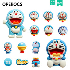 哆啦A夢洞洞鞋配飾鞋花智必星卡扣鞋子藍胖子diy配件裝飾立體扣潮