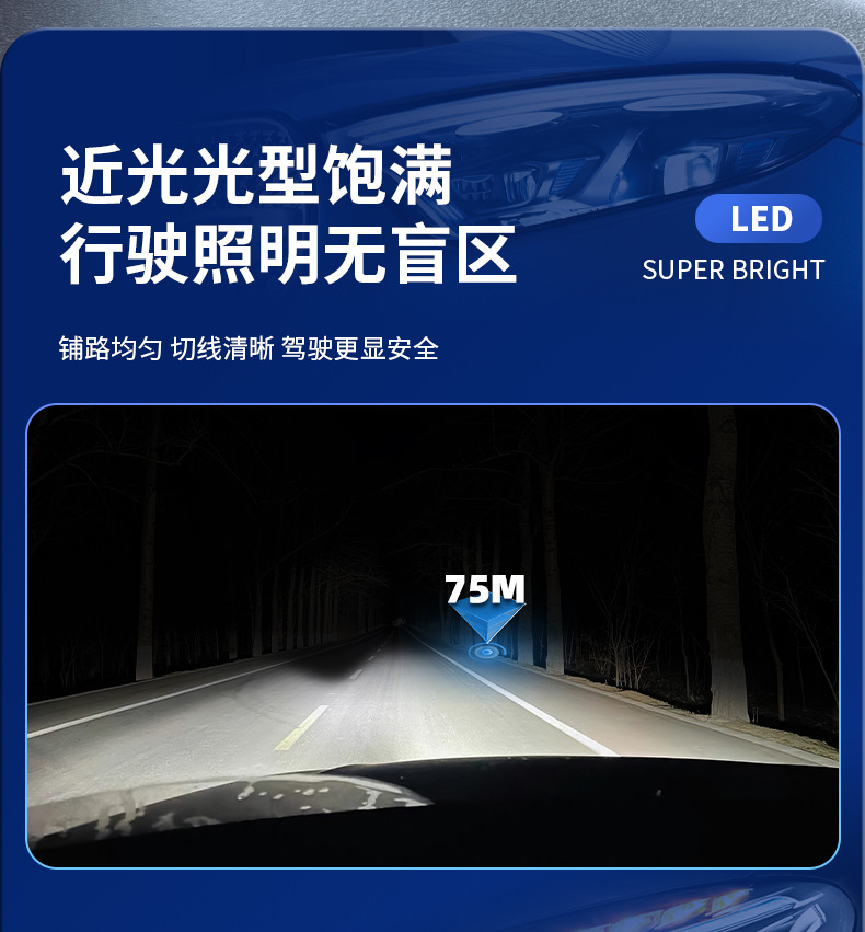 Snowlite Led Headlights H7H4H11 Ultra-Bright Spotlight 90W Strong Light Integrated High and Low Beam Car Light Modification and Upgrade Model