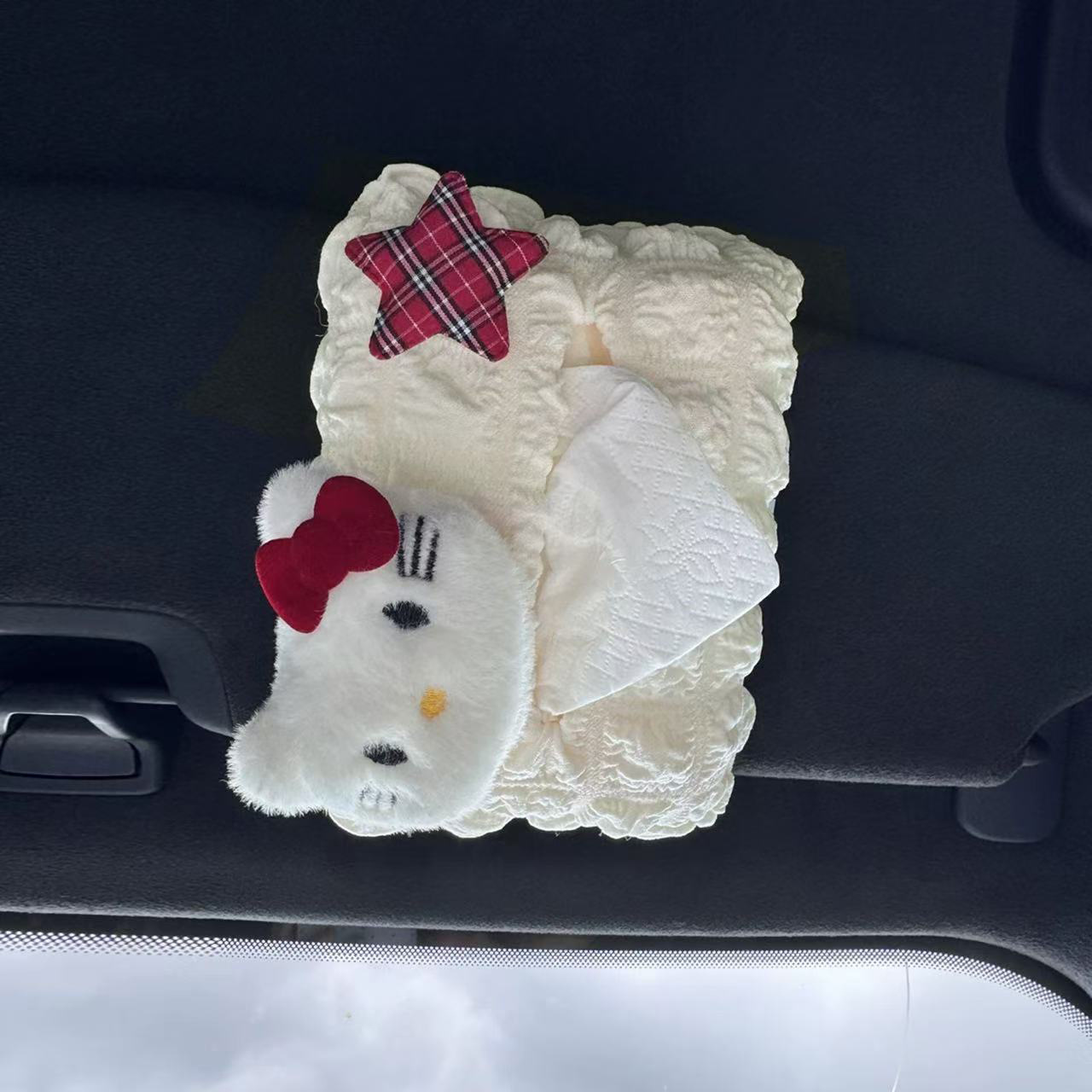 Car Tissue Box Creative Cartoon Car Tissue Box Hanging Car Tissue Box High-Value Decorative Tissue Bag