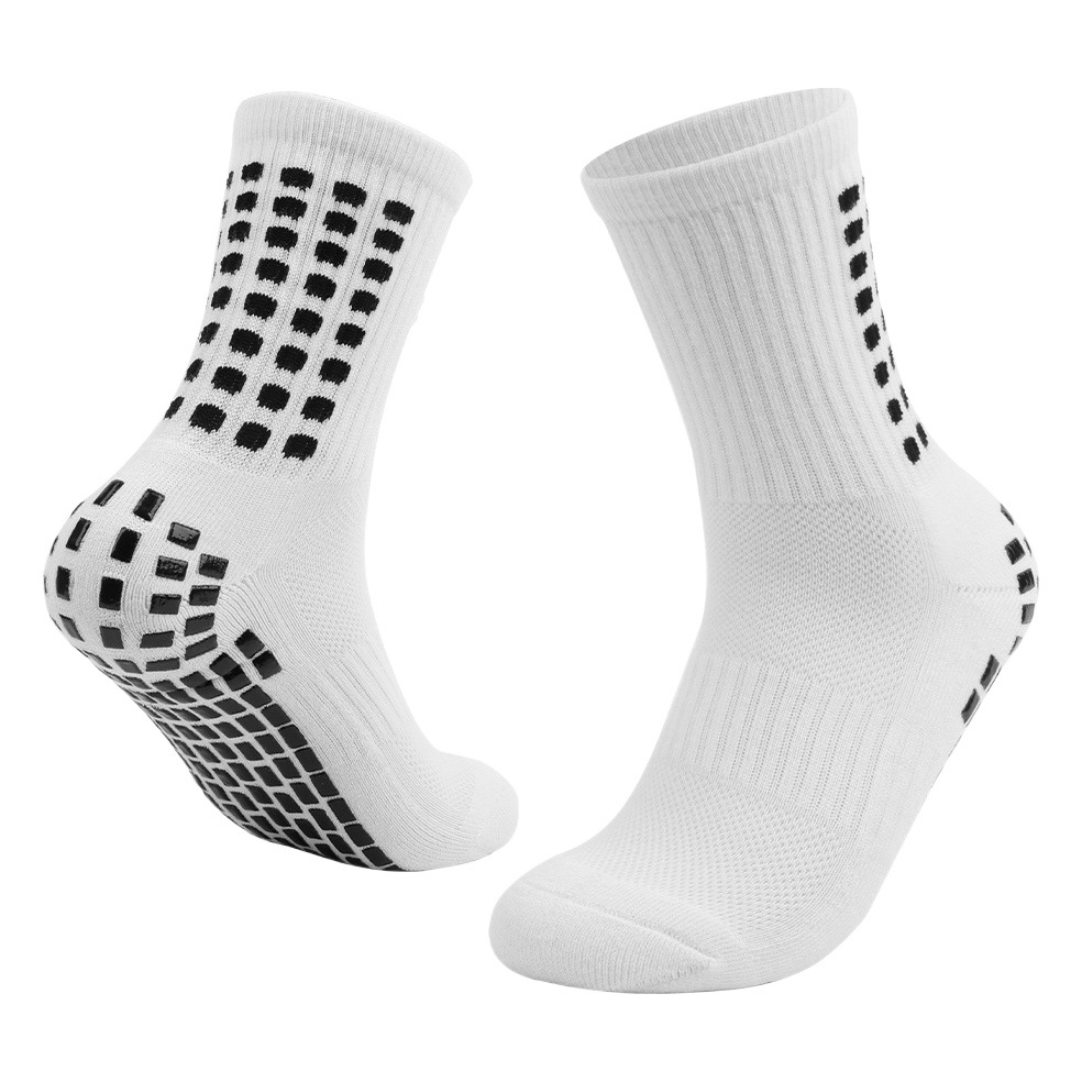 Calcetines de fútbol antideslizantes Two Wolves hasta la pantorrilla con puntos de goma, parte inferior de toalla engrosada, calcetines deportivos largos, calcetines antideslizantes y antiolor.
