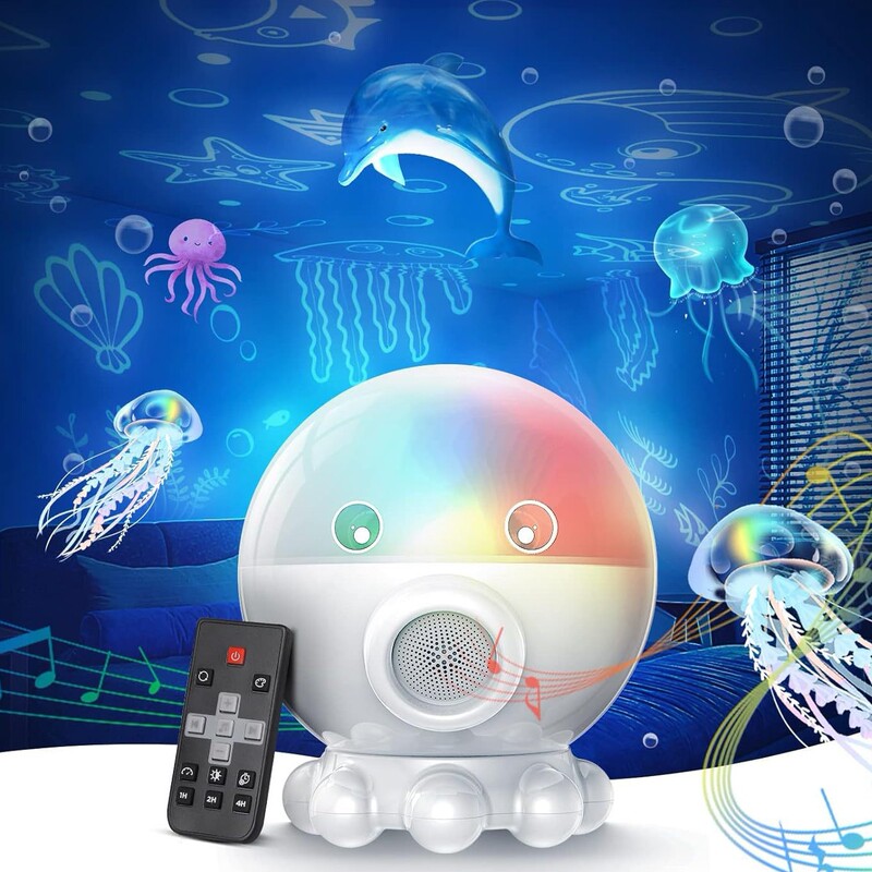厳選されたホットタコ星空ランプ RGB クリエイティブギフトリモコンクラゲミュージックランプ漫画タコ投影ランプ|undefined