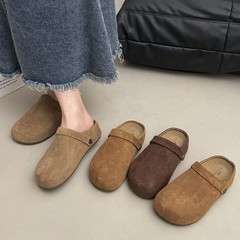 复古两穿勃肯鞋包头半拖鞋女外穿2025秋季新款厚底内增高穆勒单鞋