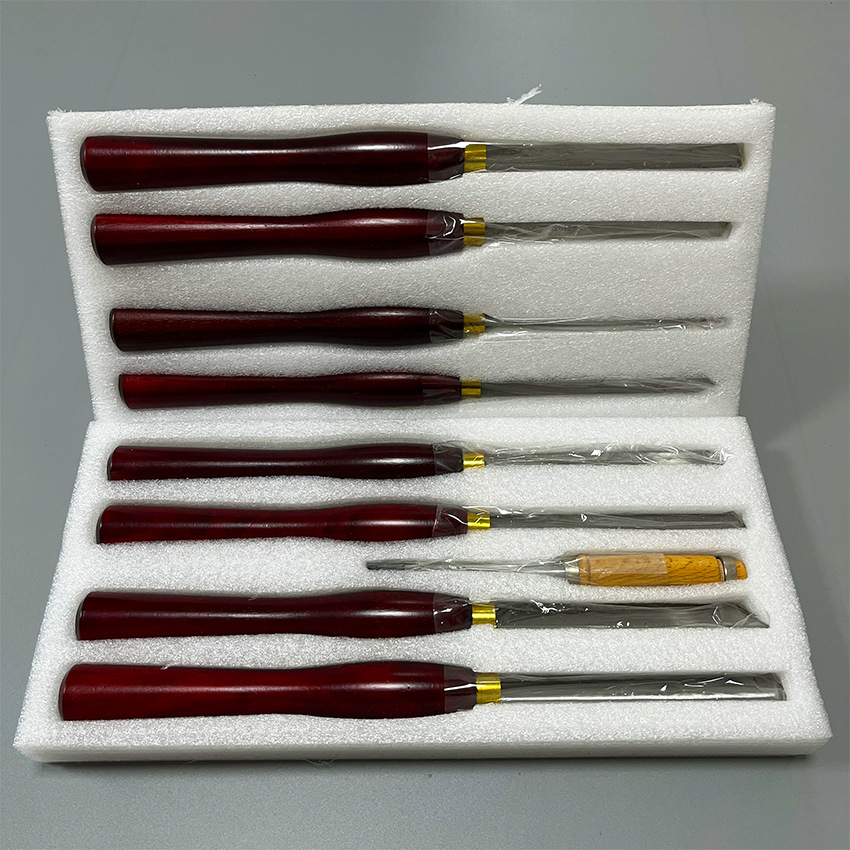 A-000B2 빨간색 손잡이 Feng 강철 8pcs 목재 칼 + 16mm 목공 끌 진주 면화