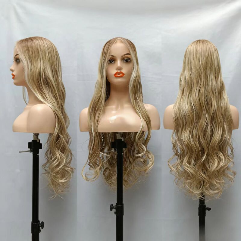 European and American Style Gradient Color Women's Wig, Large Wavy Long Curly Hair Synthetic Fiber Full Wig European and American Style Gradient Color Women's Wig, Large Wavy Long Curly Hair Synthetic Fiber Full Wig