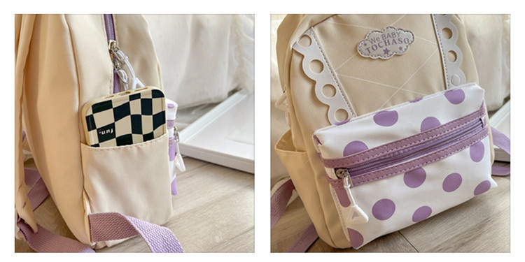 Waterproof Anti-theft Polka Dots Lace School Kids Backpack display picture 30