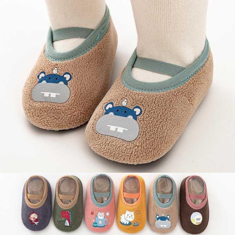 Indoor Silent Slippers, Silent Children's Baby Shoes and Socks, Winter One-Year-Old Floor Shoes, One-Month-Old Baby Anti-Slip