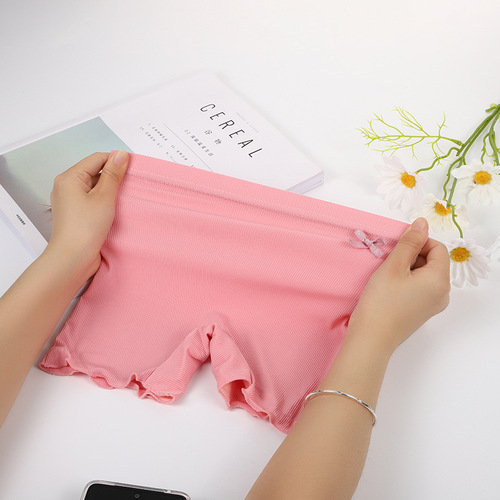 Women's Anti-Slip Underwear Leggings Breathable and Comfortable with Bowknot, Solid Color, Women's Straight Leggings, Elastic Four-Corner Underwear for New Products