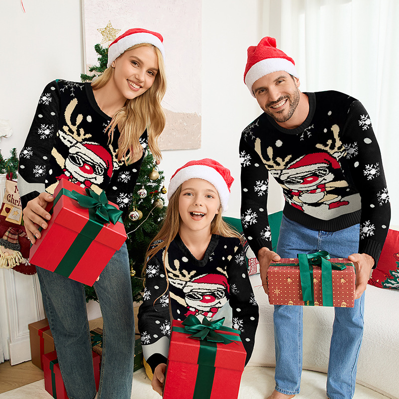 Europa y América suéter de Navidad suelto casual fábrica personalizada de Navidad alce Jacquard suéter nuevo otoño y invierno image 7