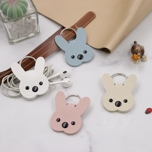 Creative cute cat paw pattern buckle cable winder, headphone data cable organizer, leather portable cable buckle