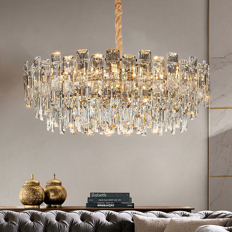 2024 new crystal chandelier luxury crystal lamp luxury villa living room dining lamp shop lobby lamps wholesale