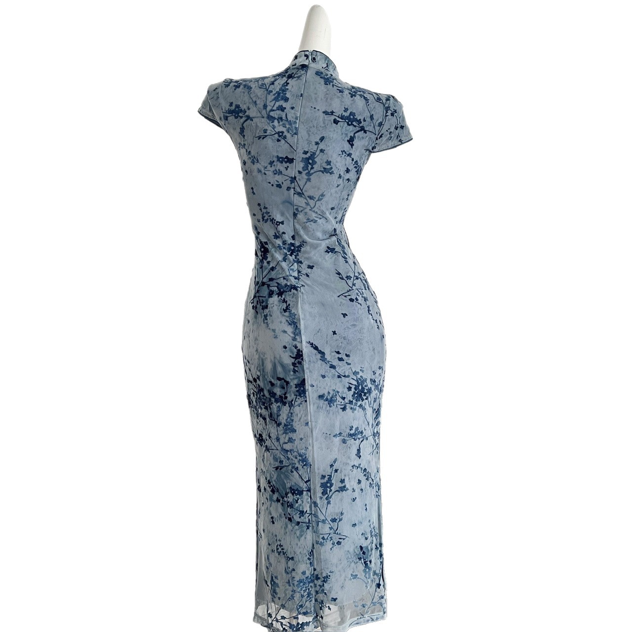 Plum Blossom Chinese Style Retro Modified For Women, Summer Cheongsam Collar Waist-Cinching Dress, 2025 New Model,_ecoleips.com