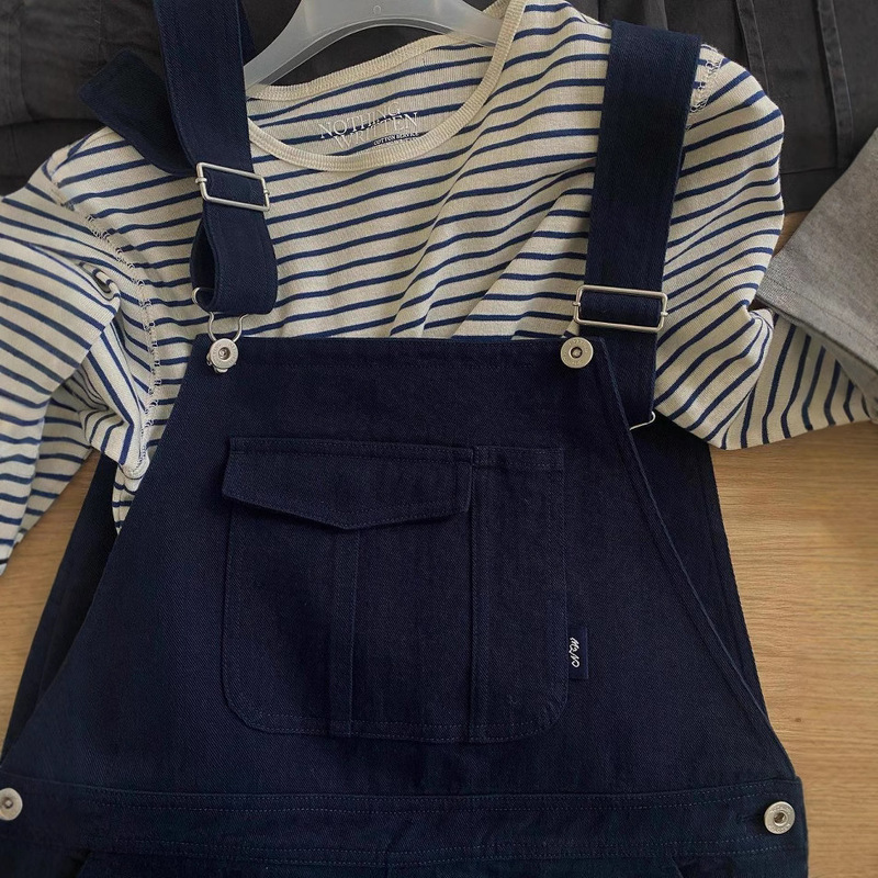 Factory Direct Sale Korean Dongdaemun Nothing100 Cotton Straight-Leg Casual Denim Overalls Factory Direct Sale Korean Dongdaemun Nothing100 Cotton Straight-Leg Casual Denim Overalls