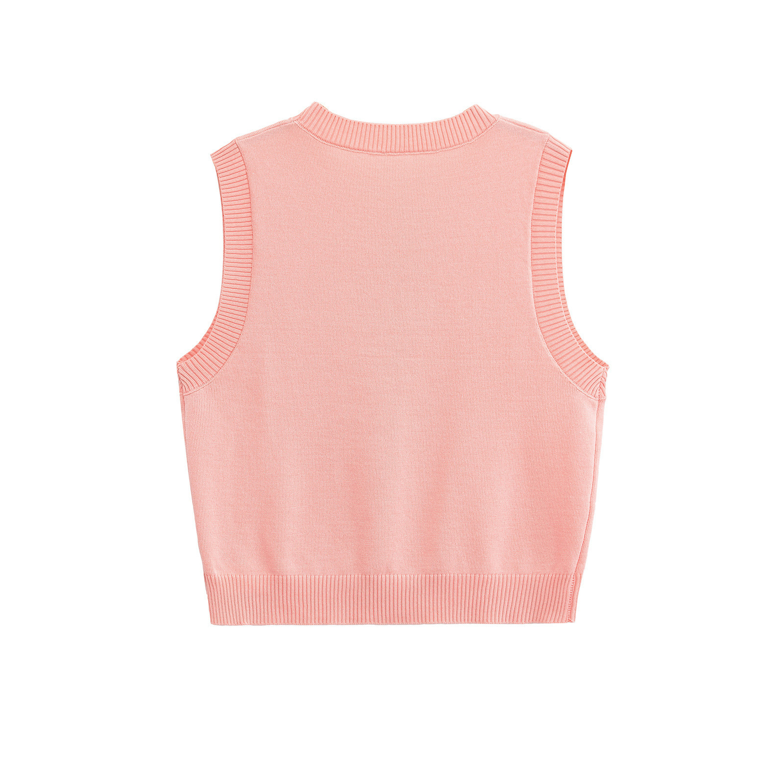 Ropa de mujer Otoño 2024 nuevo chaleco cuello redondo sin mangas top de punto simple_voghion.com