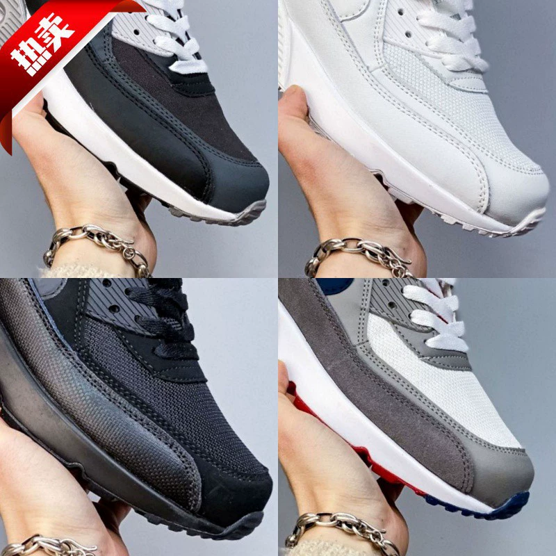 Putian Max90 high version head layer skin 87 small air pad pair черно-белые увеличенные кроссовки для пап, дышащие кроссовки для бега