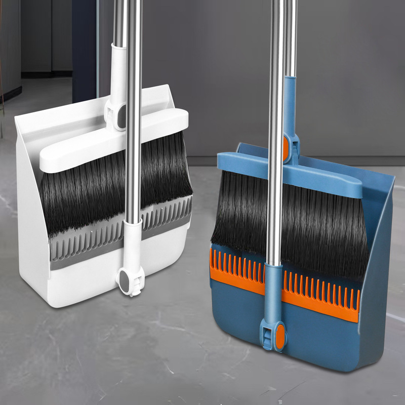 Magnetic Folding Broom and Dustpan Set for Home Use, Enlarged and Thickened Broom, Dustpan, and Garbage Shovel Set