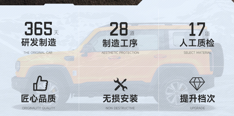 Brand New Bj40 Wind-Chasing Roof Rack Frame Off-Road Modification Folding Ladder Expansion Platform Side Tent Backpack