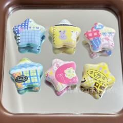 パターンステッチミックスアンドマッチ五芒星ビーズ diy 子供のヘアロープジュエリー携帯電話チェーンバッグキーホルダー素材