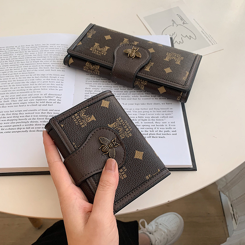 New 2024 Women's Wallet Buckle Bee Fashion Simple Women's Wallet Clutch Multi-Card Slot Retro Wallet