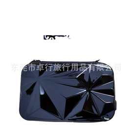 菱形斜挎手拿包时尚便携ABS+PC洗漱收纳盒晚宴化妆包迷你行李箱包