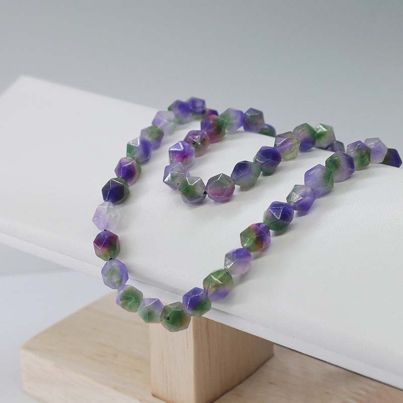 A String Diameter 8mm Natural Stone Chalcedony Irregular Geometric Faceted Jewelry Accessories Beads display picture 19