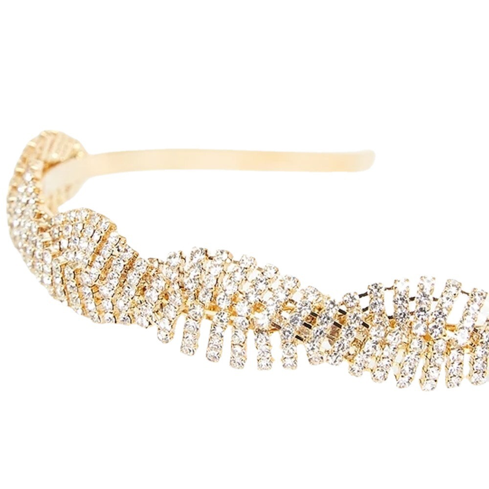 Etnický štýl jednoduché vlasové doplnky móda univerzálna nepravidelná čelenka cezhraničná kamienková čelenka dámska vlasová páska_voghion.com