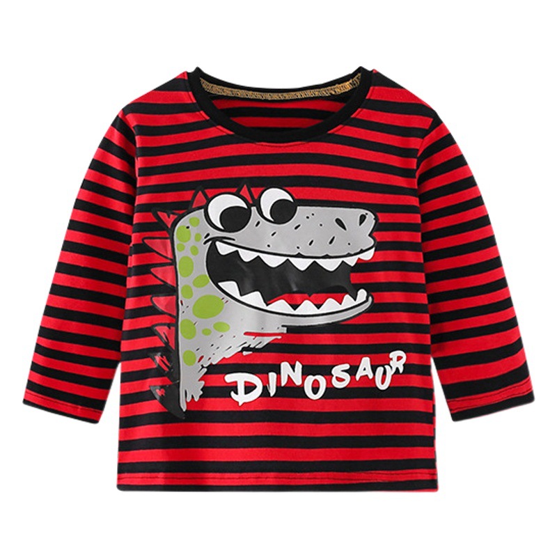 Ropa para niños transfronteriza europea y americana nueva camiseta de manga larga para niños camisa de fondo de algodón para niños y niñas tops entrega de una sola pieza