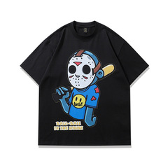 TKPA美式嘻哈潮牌男裝t恤學生款卡通印花高品質純棉短袖t恤男跨境