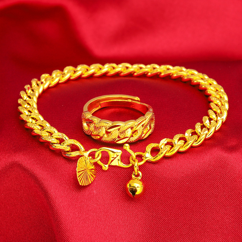 Vietnam Gold vintage Twist pulsera traje chapado en oro anillo de giro de las mujeres pulsera anillo femenino joyería al por mayor