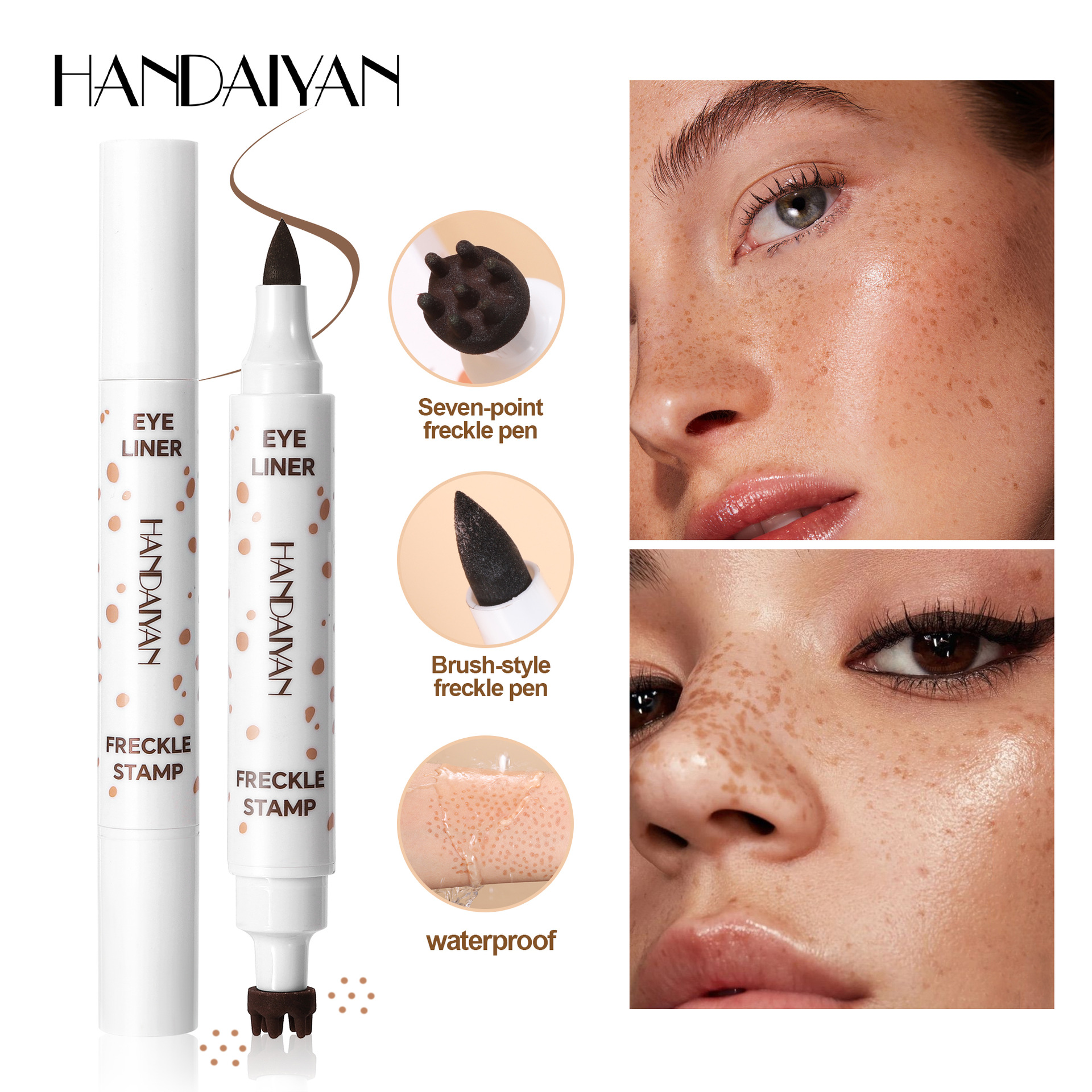 Transfronterizo punto de punto impermeable no es fácil de descolorar HANDAIYAN freckle pen natural de doble cabeza freckle eyeliner