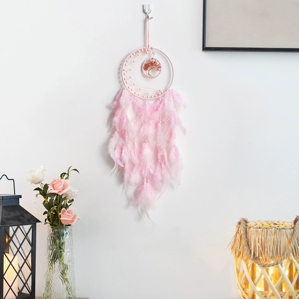 Сердце девушки Ловец снов украшения колокольчики ручной работы DIY Материал Пакет перо тканый кулон милое украшение детской комнаты