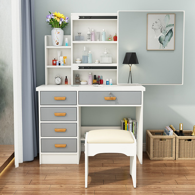 Mesa de maquillaje transfronteriza armario en un espejo push-pull venta caliente dormitorio simple moderno con armario de almacenamiento red comedor