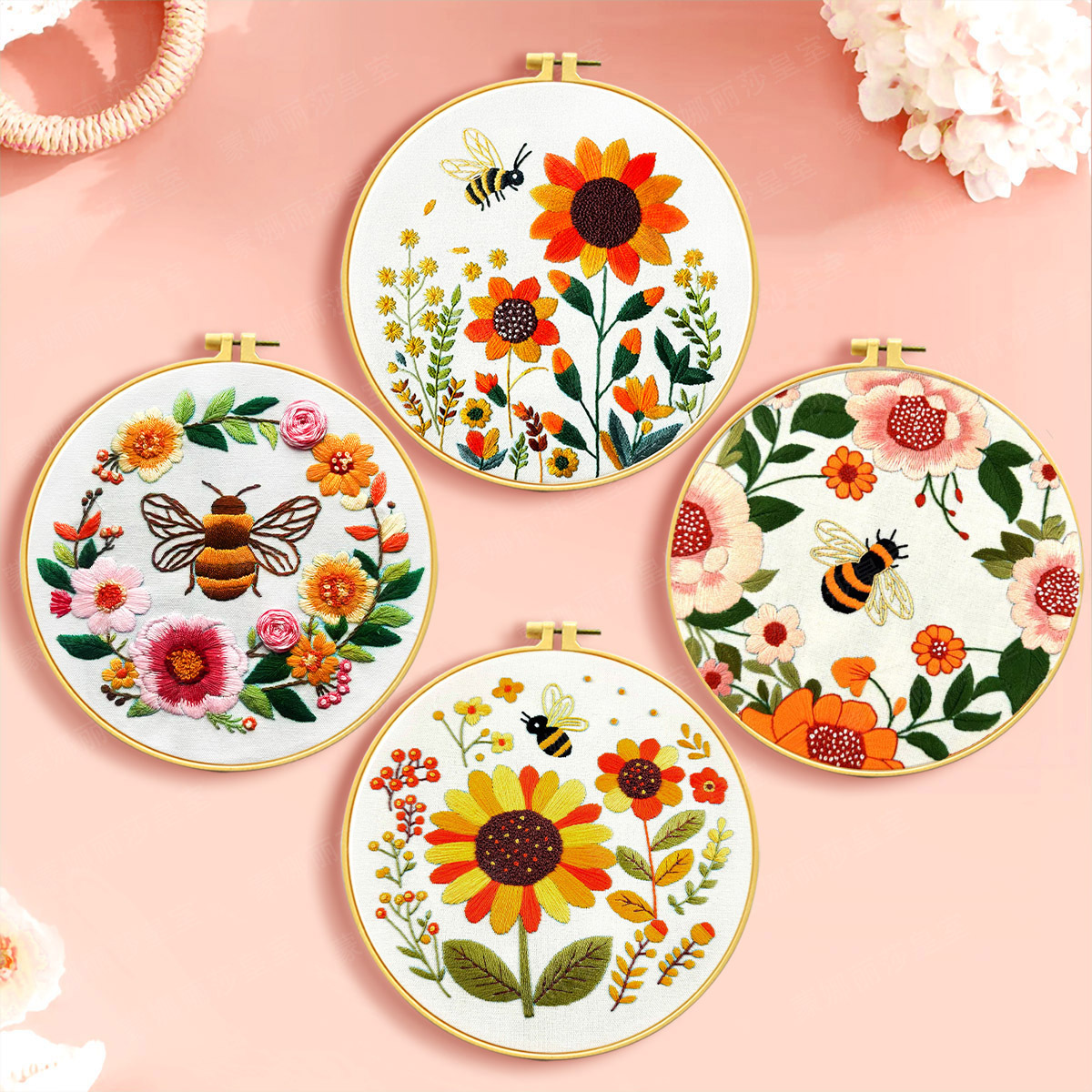 Transfronterizos Mona Lisa Royal nuevo bordado girasol abeja colección de material de bordado DIY paquete de bordado