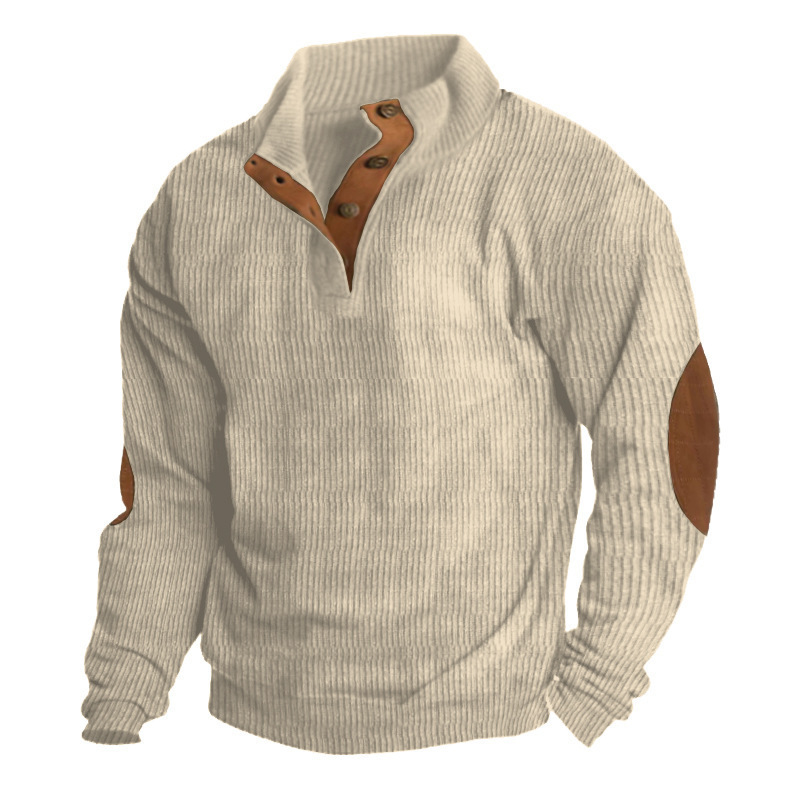 Neue meistverkaufte Herren-Outdoorjacke für Herbst und Winter, lässiger Cord-Kapuzenpullover mit Stehkragen und langen Ärmeln_voghion.com