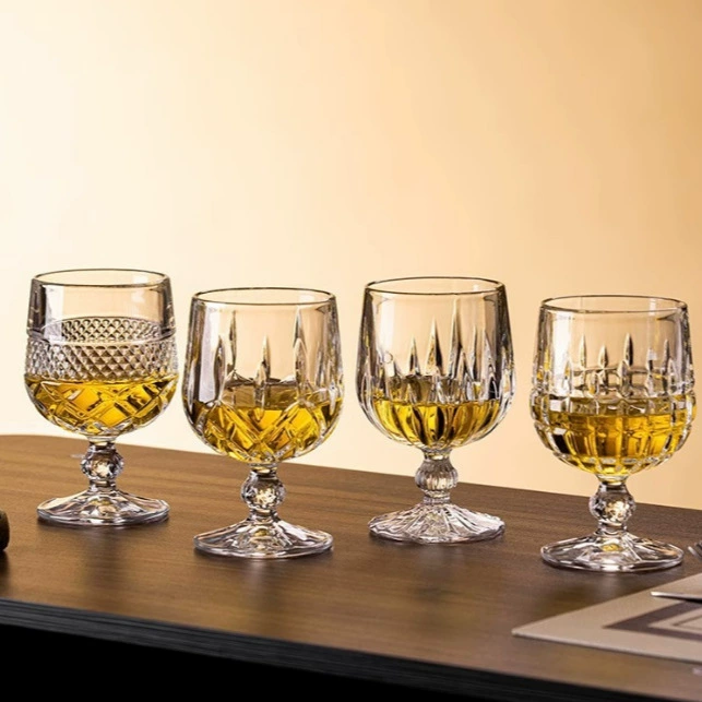 Высококачественная европейская резная короткая нога бокал для вина Бытовая легкая роскошная ретро бокал для бренди бокал для виски чашка для воды