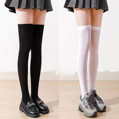 小腿襪夏季襪子女中長筒學生ins日系天鵝絨jk原宿風黑白色過膝襪
