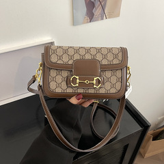 高級感女包包2024新款網紅時尚馬鞍包復古腋下包單肩斜挎小方包潮