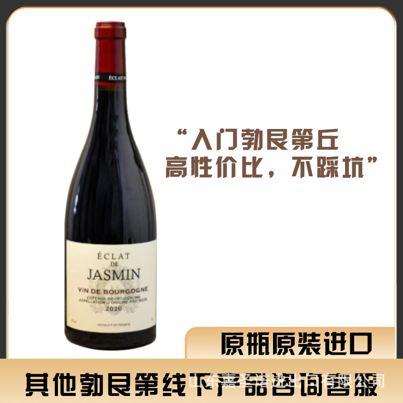 法国原瓶原装进口 勃艮第丘黑皮诺AOC进口干红葡萄酒2020年份批发