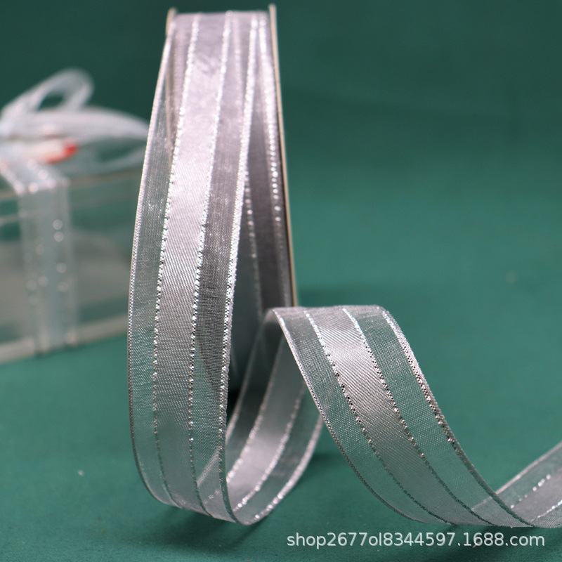 Gris plata los 2,5 cm * 50 yardas