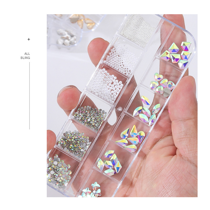 Joyería de uñas de diamante en forma especial de bola de acero pequeña de la perla