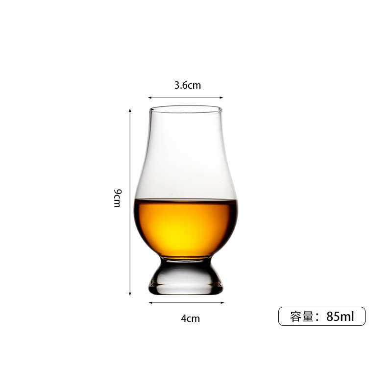 Taza de degustación de whisky, taza de licores, taza de prueba de vino, taza de vidrio de cristal, taza de olor de bebida pura ISO
